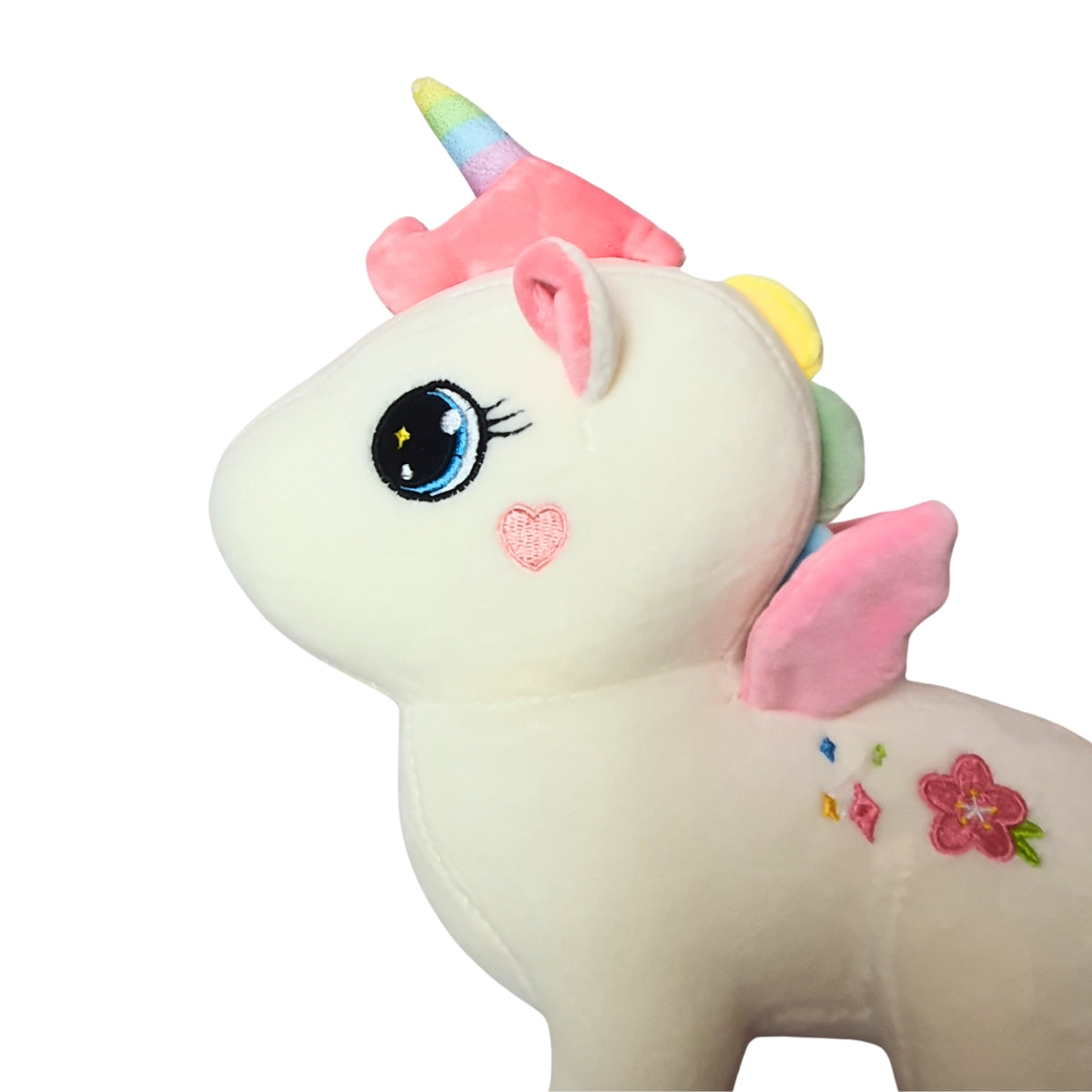 Unicórnio Branco de Pelúcia - Amigos do Coração - DM Toys Unicórnio Branco de Pelúcia - Amigos do Coração - DM Toys